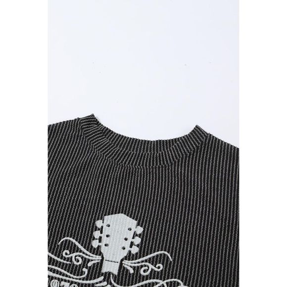 Azura Exchange  Black NASHVILLE MUSIC CITY Corded Graphic Sweatshirt - Picture 10 of 13